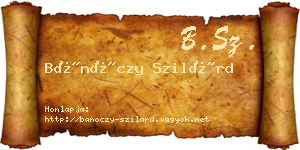 Bánóczy Szilárd névjegykártya